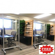 Acrylic Mobile Divider Protection Screen 74"H x 38"W
